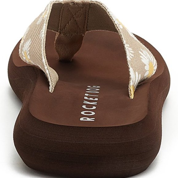 Rocket Dog Size 8M Women's Brown Floral Homer Spotlight Flip Flops Sandals Shoes - Picture 2 of 5